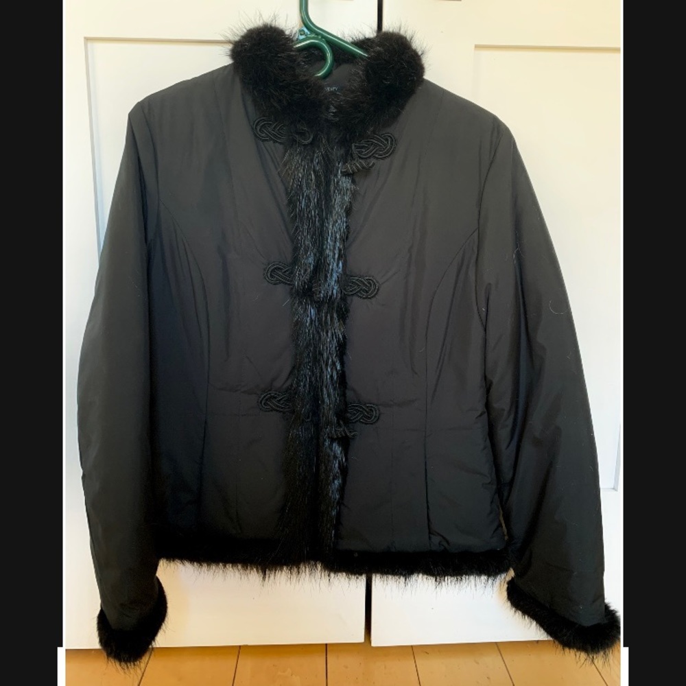 Down Coat with Fur Trim